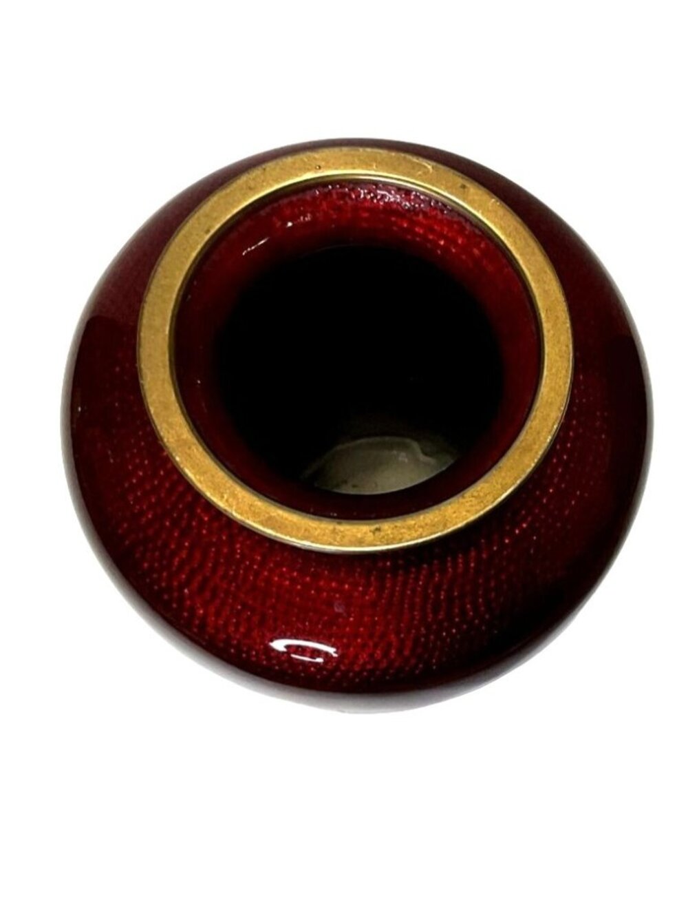 Vtg Signed Sato Red Pigeon Blood Japanese Cloisonne Silver Vase 7.25" Tall - Picture 6 of 8